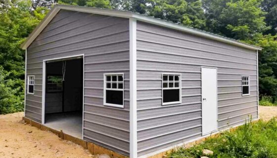 Customize Carport with Roll-Up Garage Doors